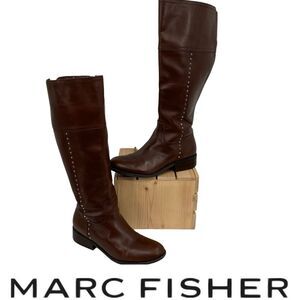 Marc Fisher Galaya Leather Studded Riding Boots